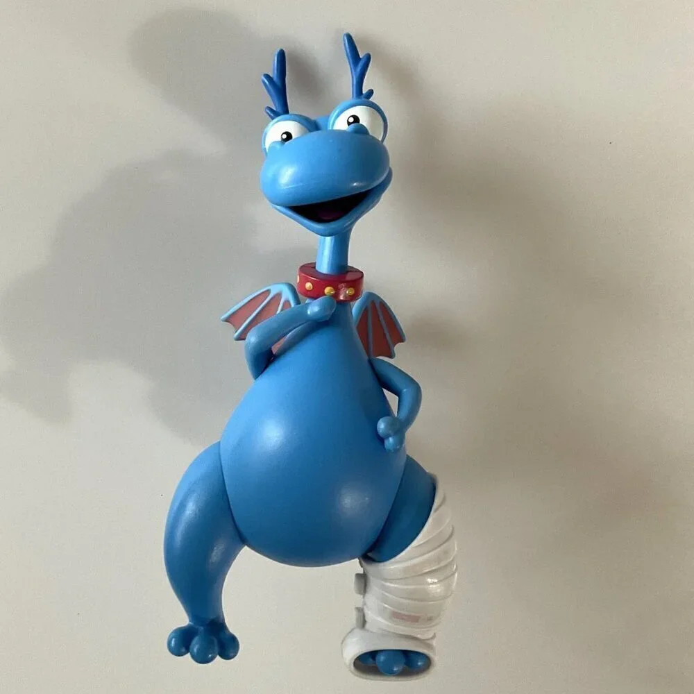 DISNEY DOC MCSTUFFINS STUFFY THE DRAGON PLASTIC TOY W/ LEG CAST POSEABLE 8